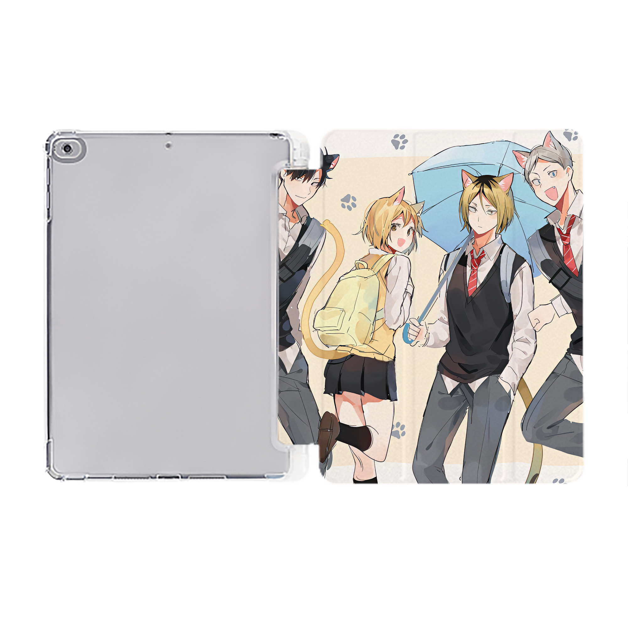 （画像用） ハイキュー!! Haikyu!! IPad ケース ペン収納付き 三つ折りスタンド PUレザー×シリコン 対応機種9.5/10.5/10.9インチ